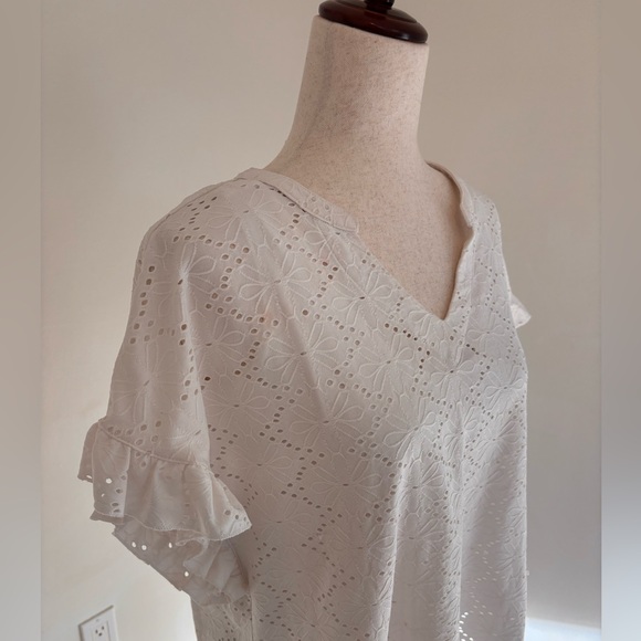 Ruby Rd Medium Embroidered Eyelet Blouse - Picture 2 of 7